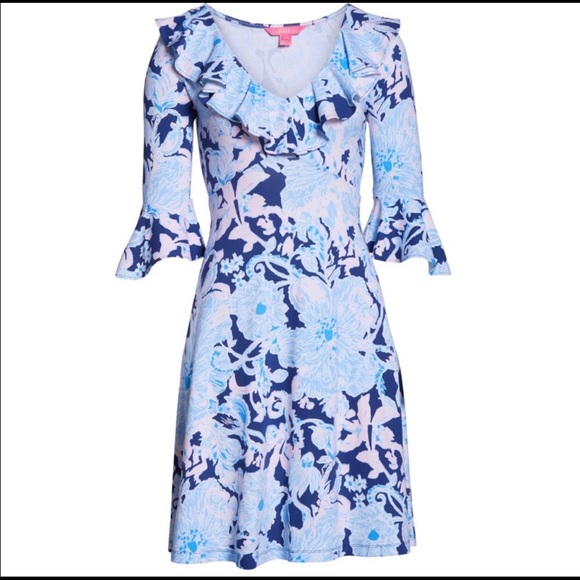Lilly Pulitzer Stirling Dress: Bright Navy Amore - Picture 7 of 8